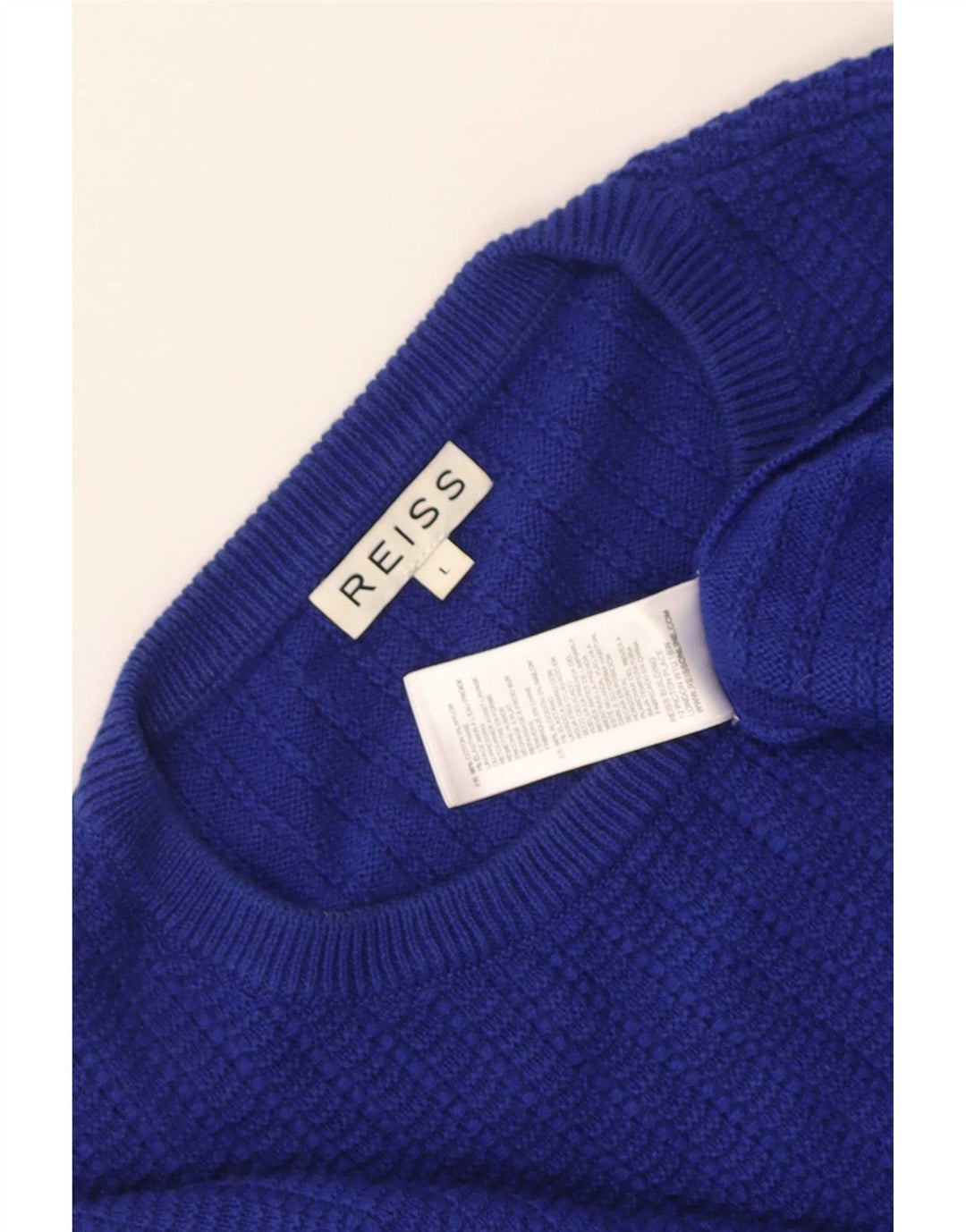 Maglione maglione girocollo da uomo Reiss grande cotone blu