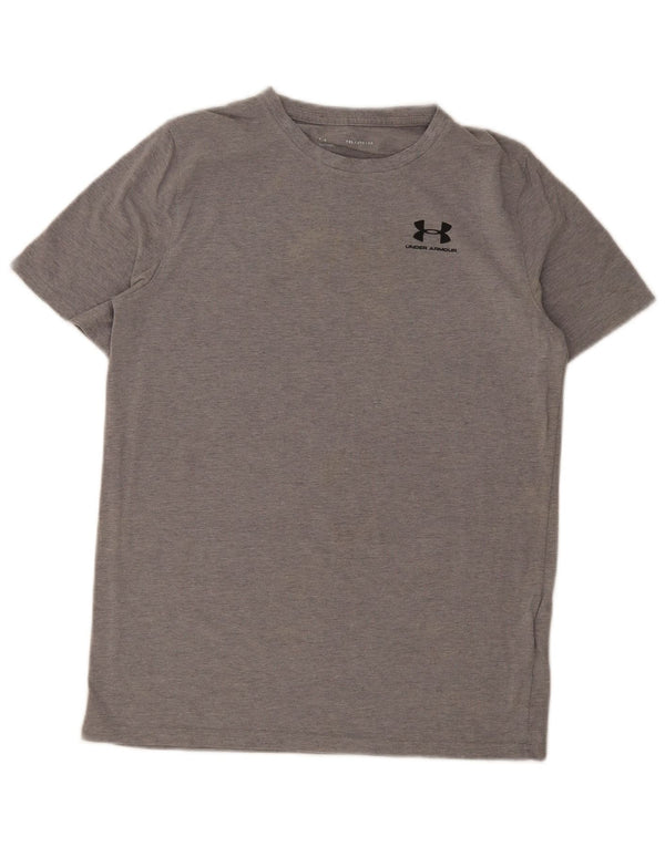 Under Armour Boys Regular T-Shirt Top 13-14 Years XL Grey Cotton