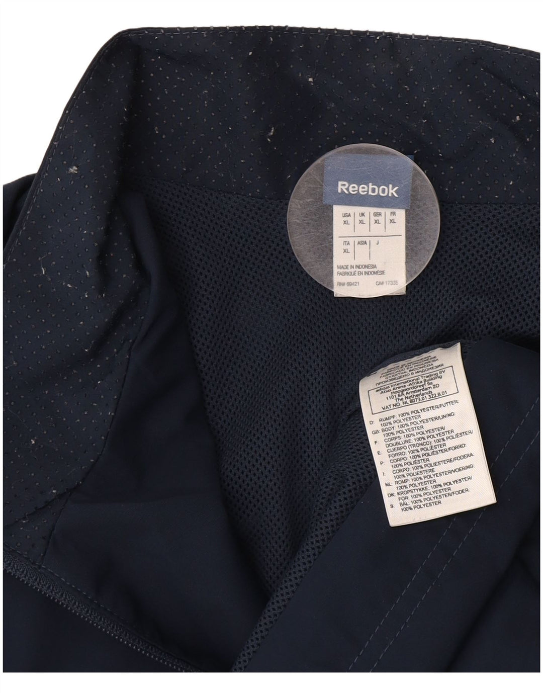 Giacca da tuta da uomo REEBOK XL blu navy in poliestere