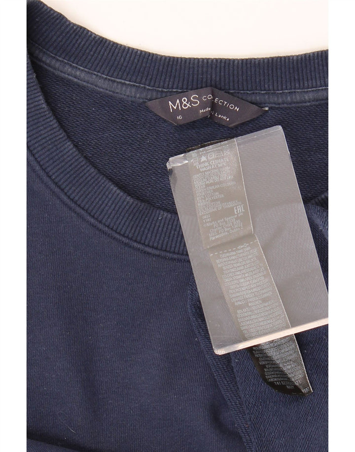 Felpa da donna Marks & Spencer UK 16 grande cotone blu navy