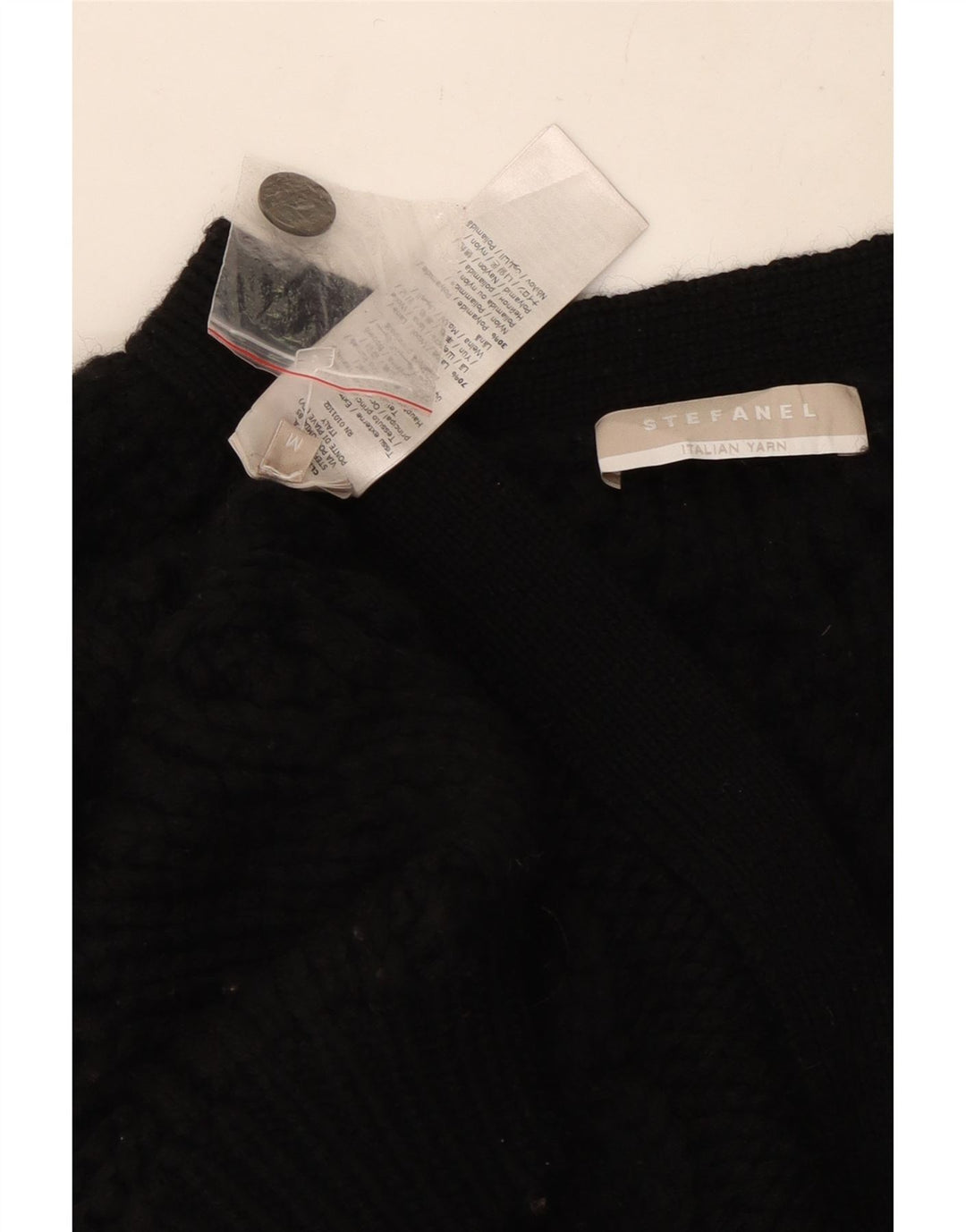 Maglione cardigan da donna Stefanel UK 14 lana nera media