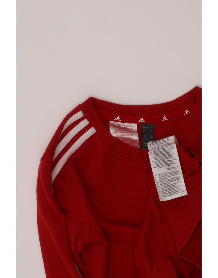 Felpa Adidas Bambina Maglione 3-4 Anni Cotone Rosso