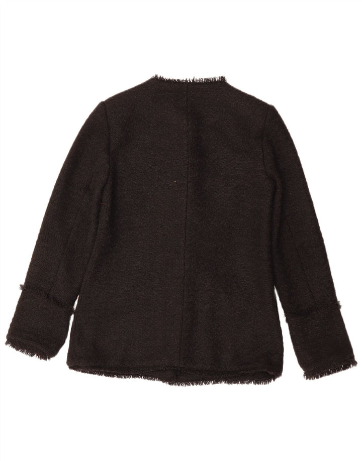 MONSOON Giacca blazer da donna a 5 bottoni UK 10 piccola poliestere nero