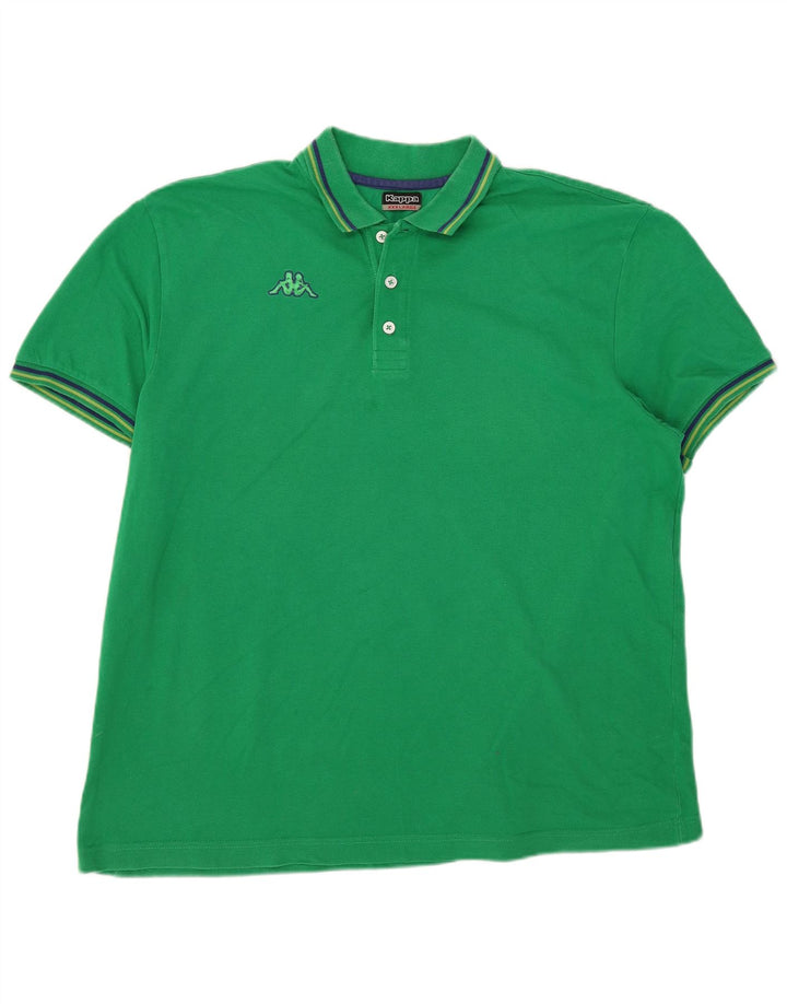 Polo Kappa da uomo 3XL a righe verdi