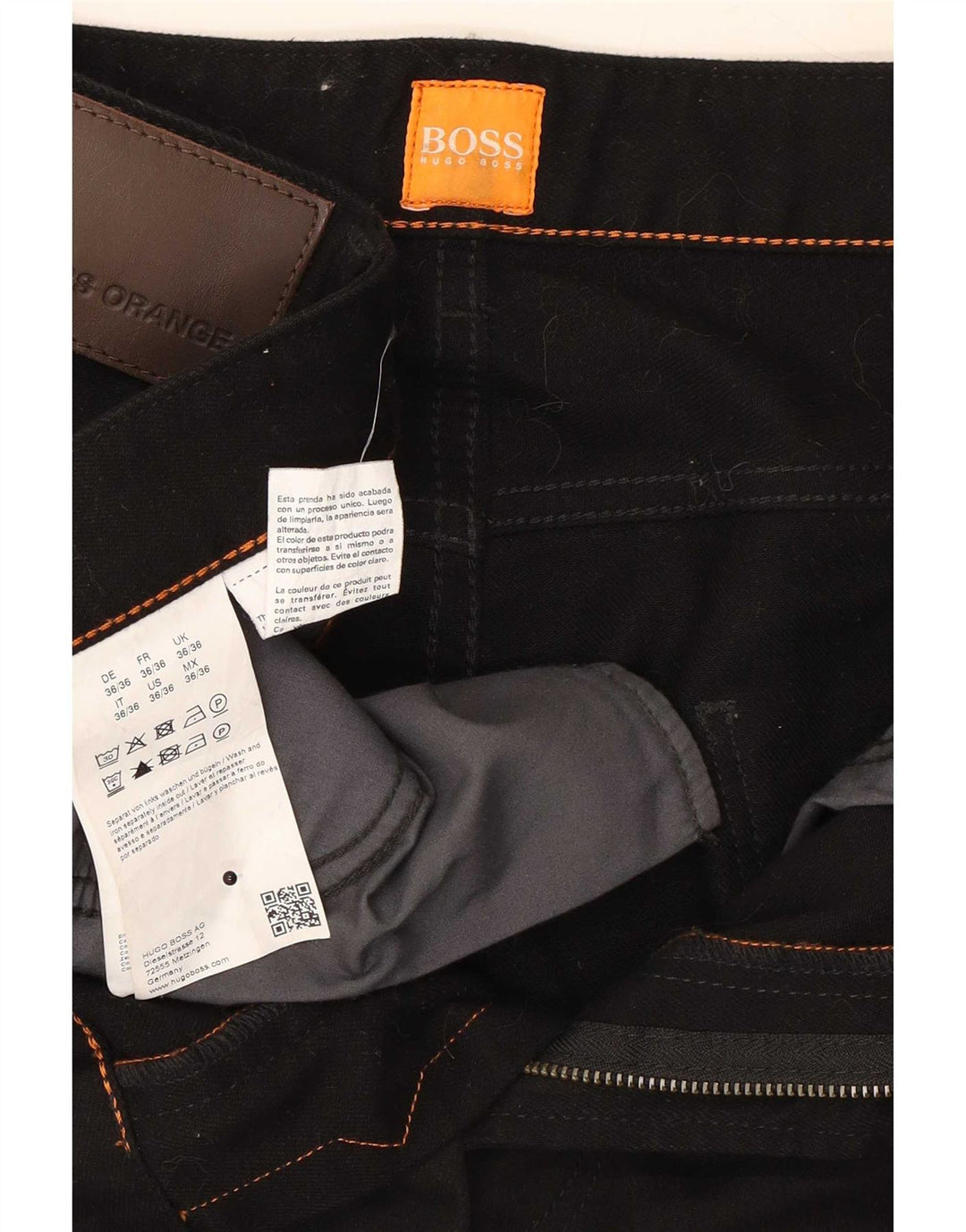 Jeans slim da uomo Hugo Boss W36 L36 cotone nero