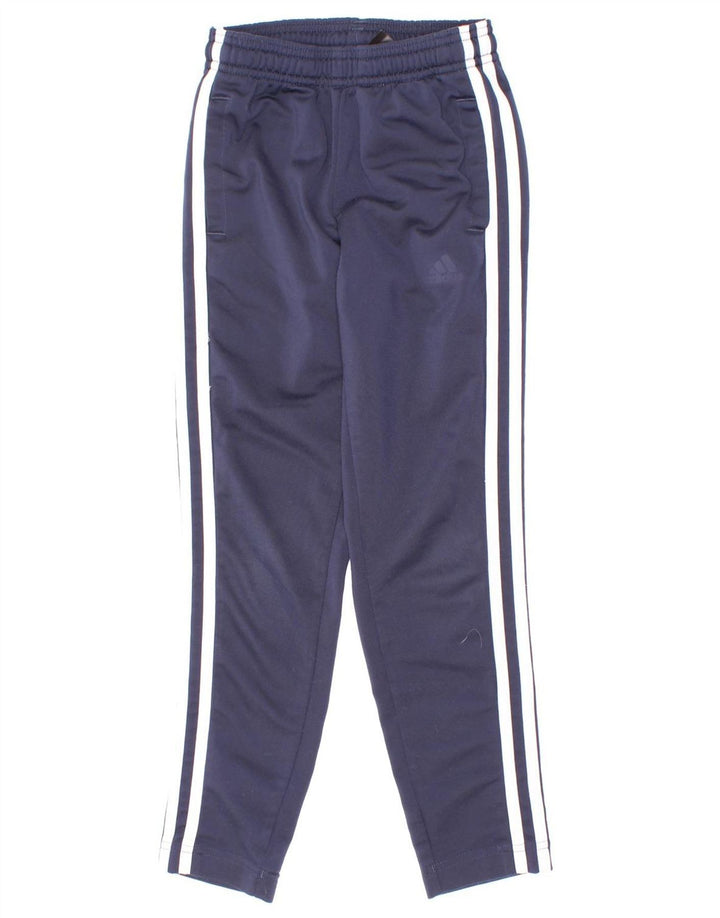 Pantaloni della tuta Adidas Aeroready da ragazzo 7-8 anni in poliestere blu navy