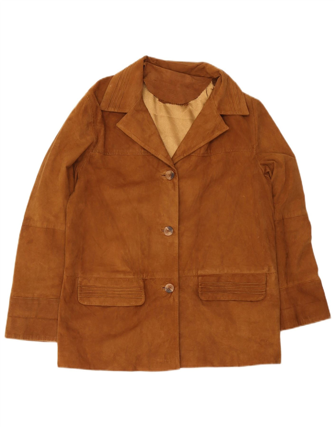 Giacca vintage in pelle scamosciata da uomo IT 44 XS in pelle marrone