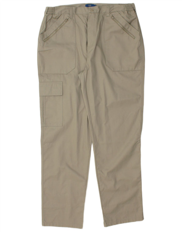 COTTON TRADERS Pantaloni cargo dritti da uomo W36 L30 Poliestere grigio