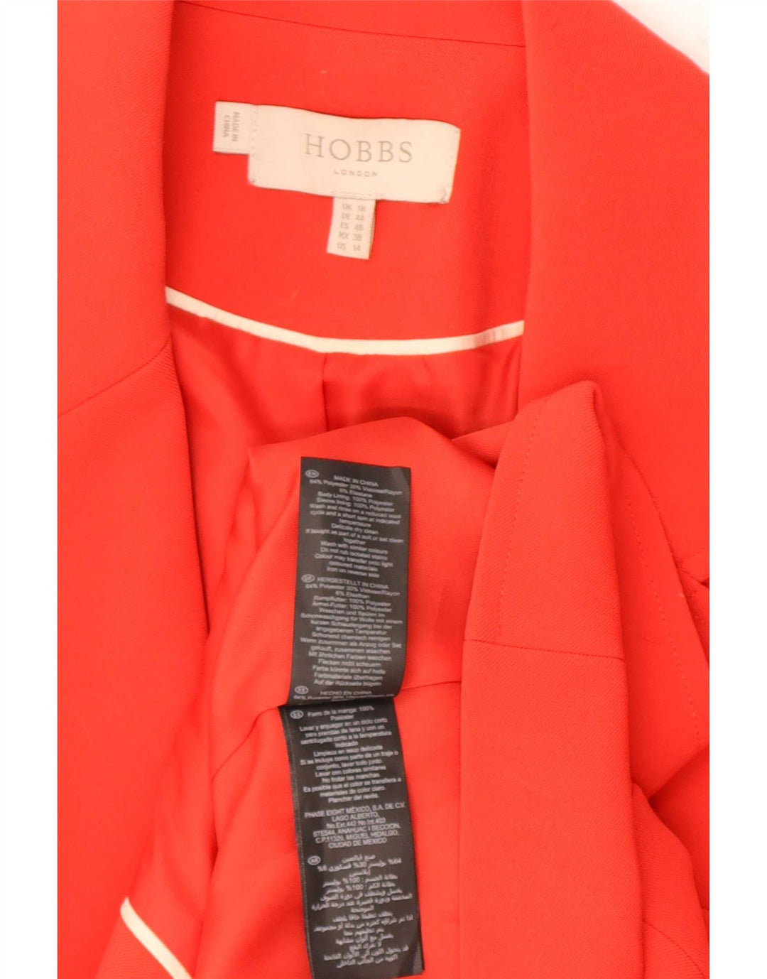 Giacca blazer da donna a 1 bottone Hobbs UK 18 XL poliestere rosso