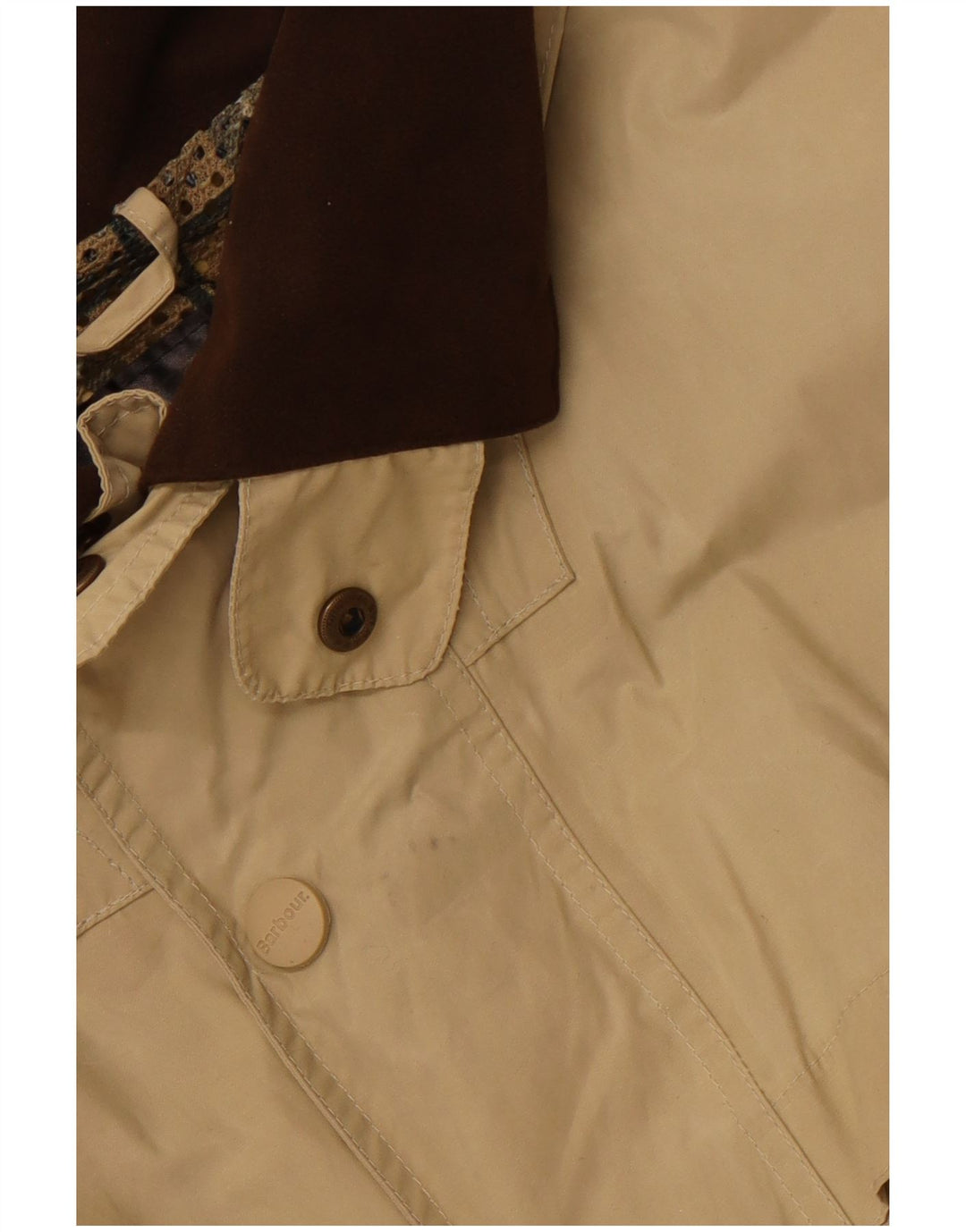 BARBOUR Giacca utilitaria da uomo con cappuccio UK 36 piccola in cotone beige
