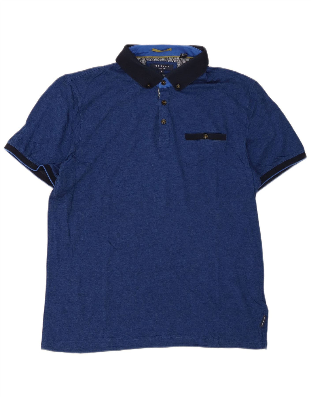 Polo da uomo Ted Baker taglia 4 grande in cotone blu