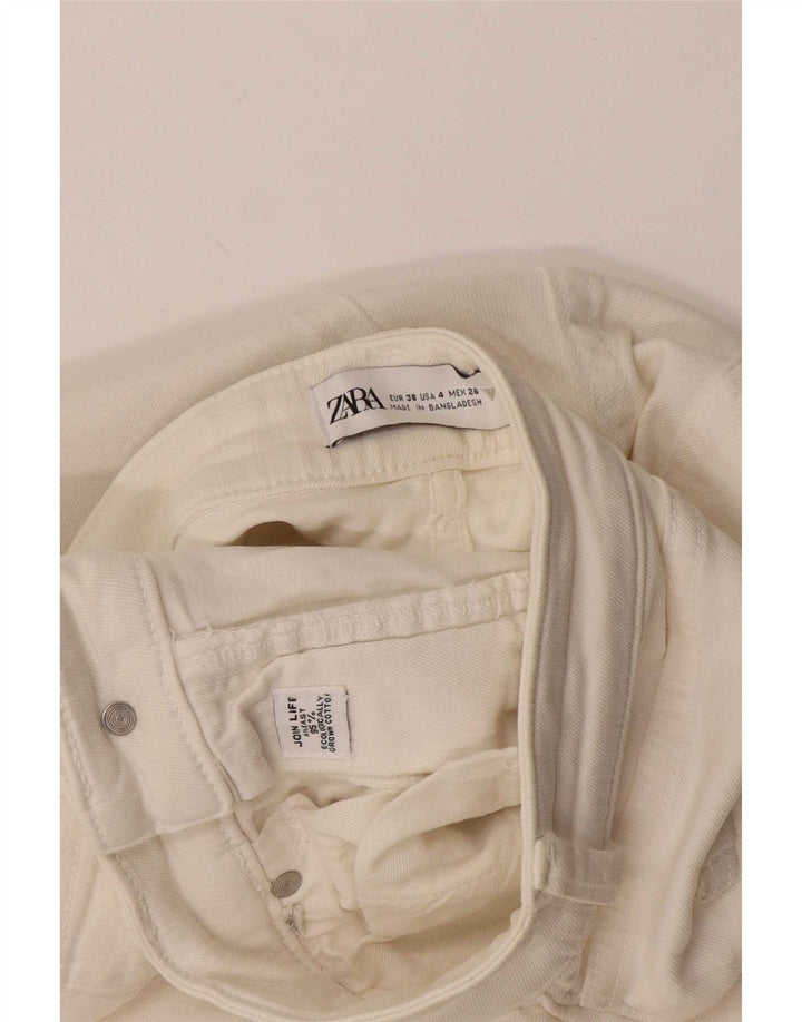Jeans svasati da donna Zara EU 36 XS W26 L26 Cotone bianco