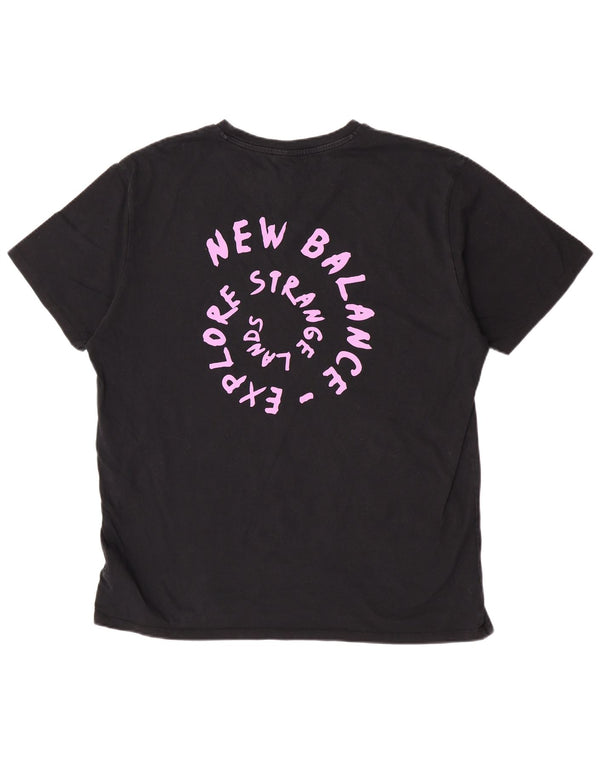 T-shirt grafica da uomo New Balance Top XL in cotone nero