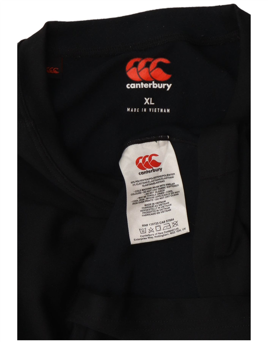 Top grafico da donna a maniche lunghe Canterbury UK 18 XL poliestere nero