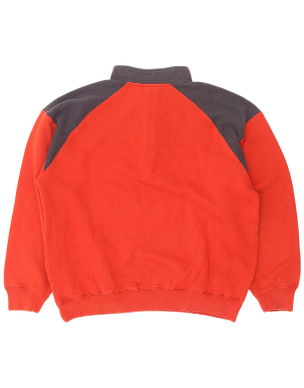 Felpa Fila da uomo con zip e collo, maglione XL, cotone rosso