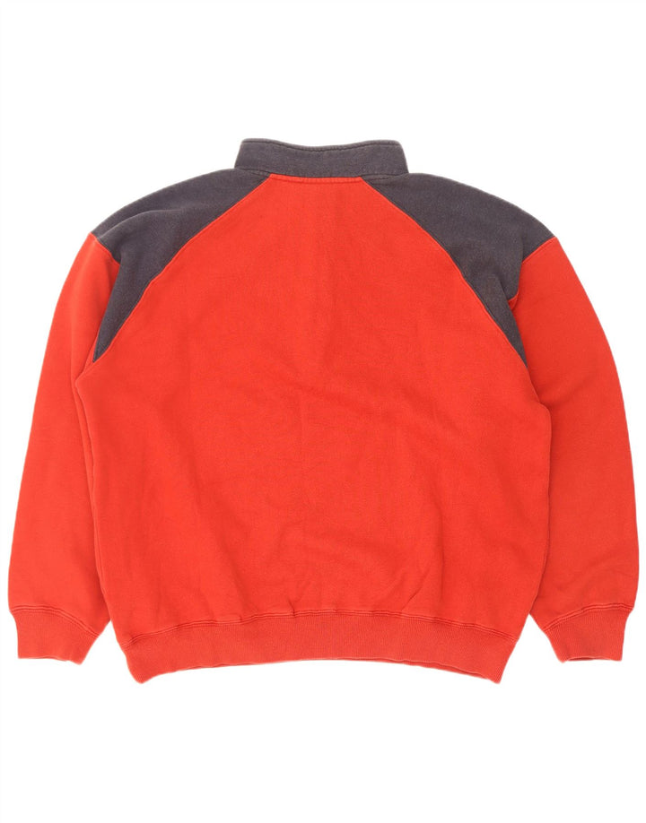 Felpa Fila da uomo con zip e collo, maglione XL, cotone rosso