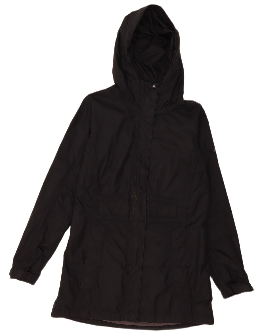 Giacca antipioggia con cappuccio Columbia Omni-Tech da donna UK 14 nylon nero medio