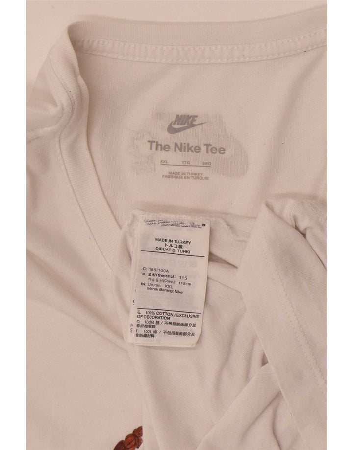 T-shirt grafica da uomo Nike Top 2XL cotone bianco