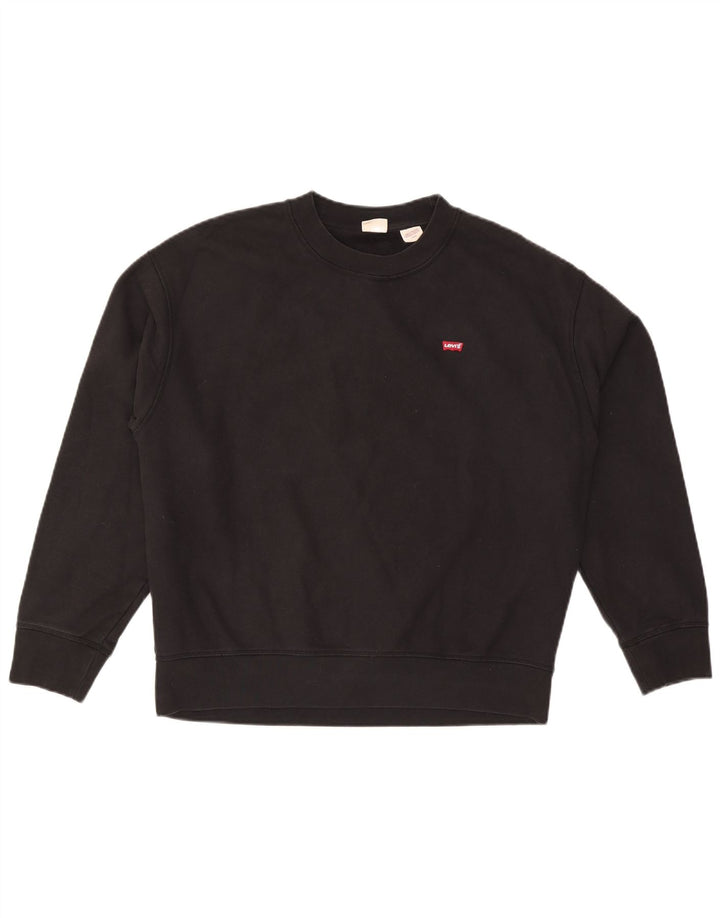 Levi's Uomo Felpa Maglione Grande Cotone Nero