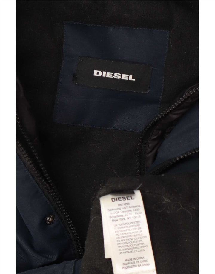Giacca imbottita con cappuccio Diesel da ragazzo 13-14 anni in poliestere blu navy