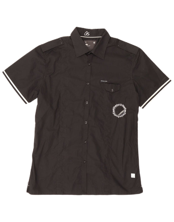 Camicia militare a maniche corte da uomo G-Star 3301 XL in cotone nero