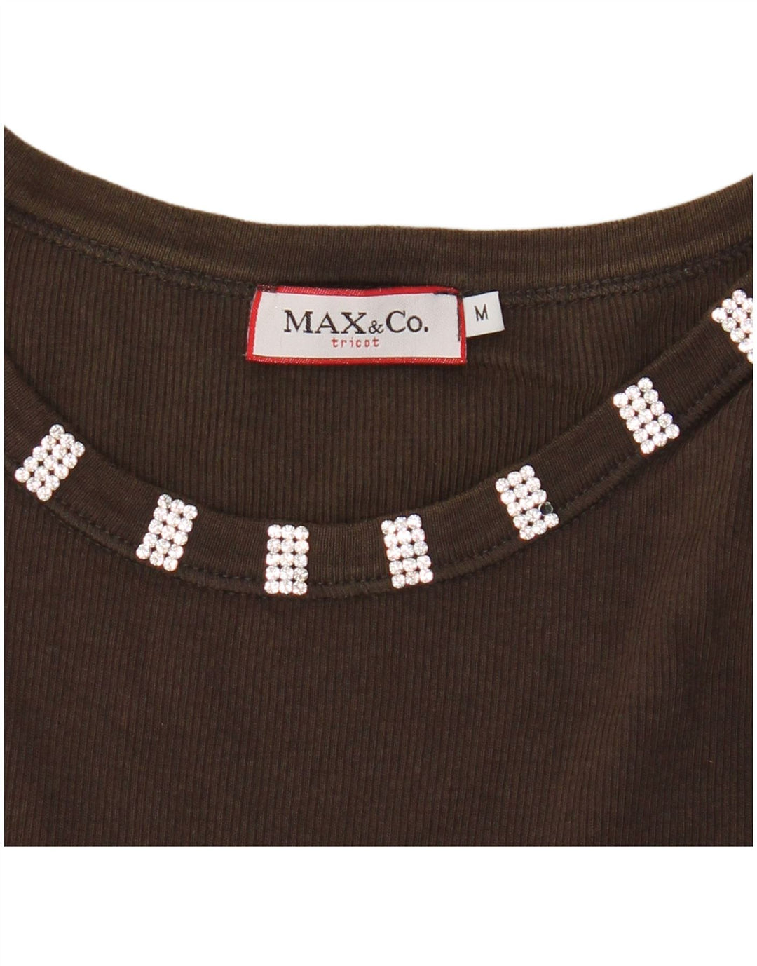 Max & Co. Canotta corta in tricot da donna UK 12 Marrone medio