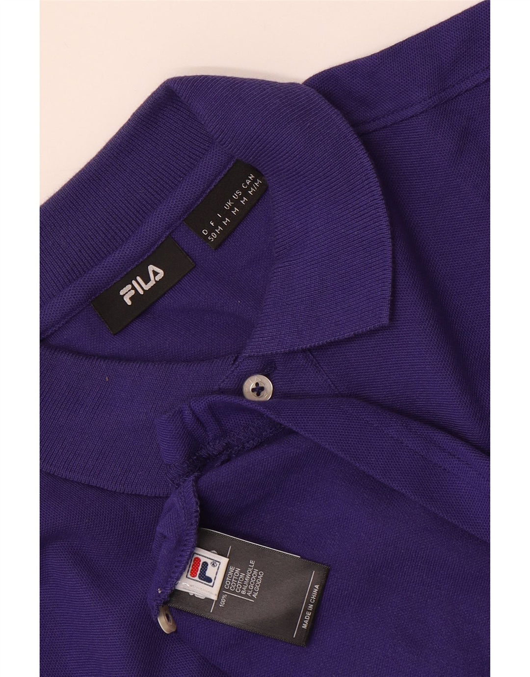 Polo da uomo Fila in cotone viola medio