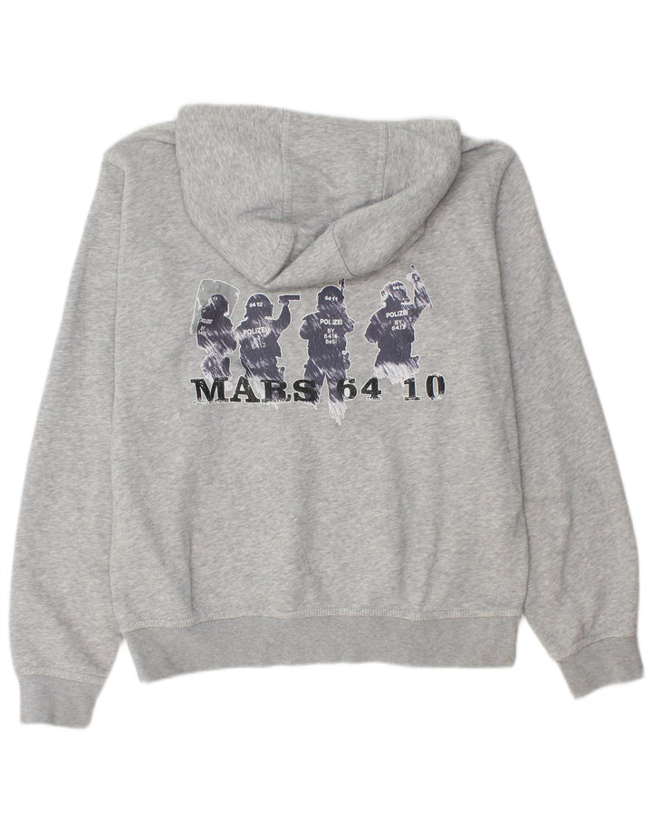 Felpa con cappuccio grafica Nike da uomo in cotone chiazzato grigio medio