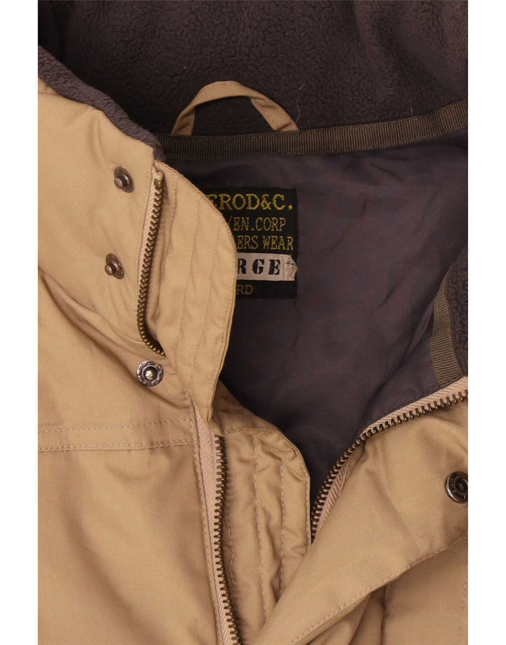 Gilet imbottito da uomo vintage UK 40 grande poliestere beige