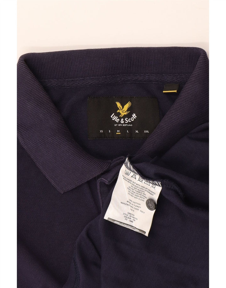 Polo da uomo Lyle & Scott in cotone blu navy medio
