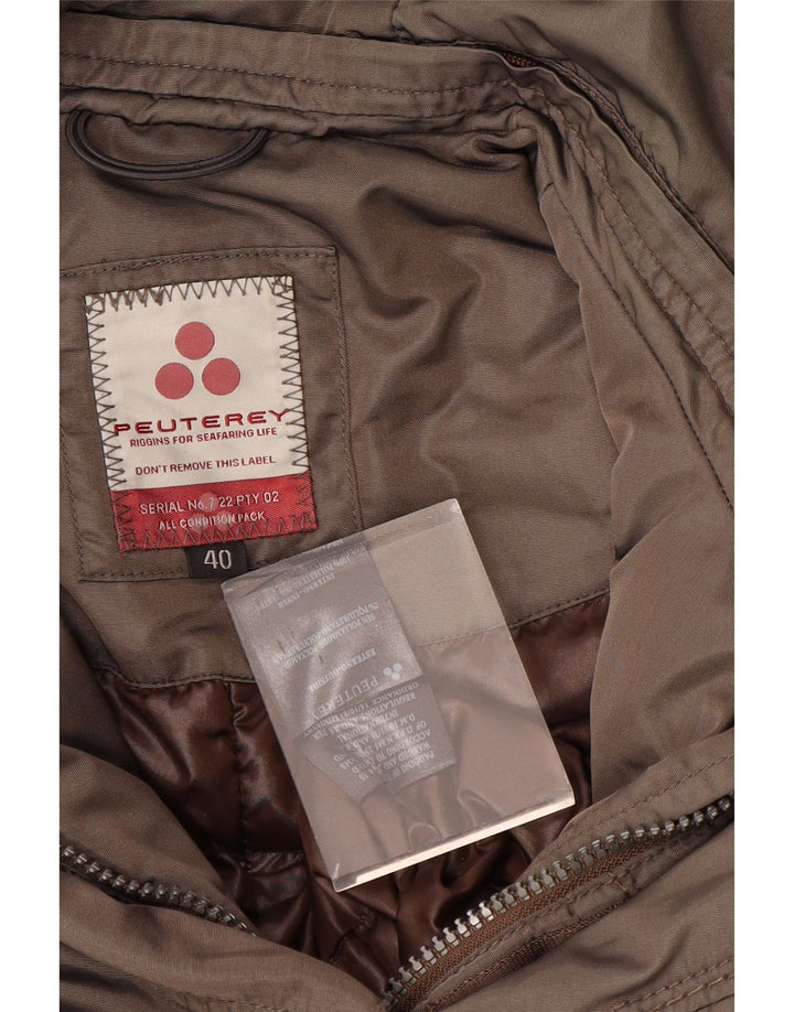 Cappotto imbottito con cappuccio da donna PEUTEREY IT 40 piccolo poliestere kaki