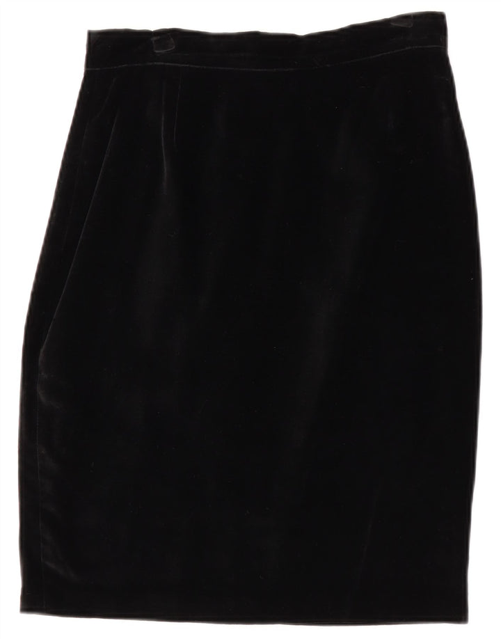 Set gonna da donna in velluto a 2 pezzi a 4 bottoni Superior IT 42 medio W28 nero