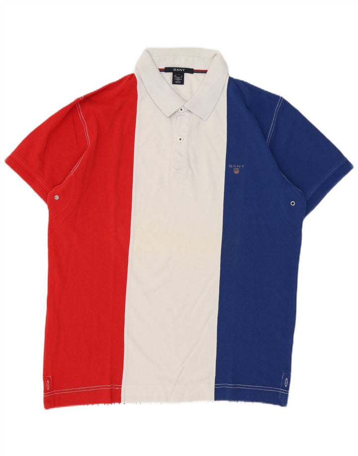 Polo da uomo Gant XL in cotone color block multicolore