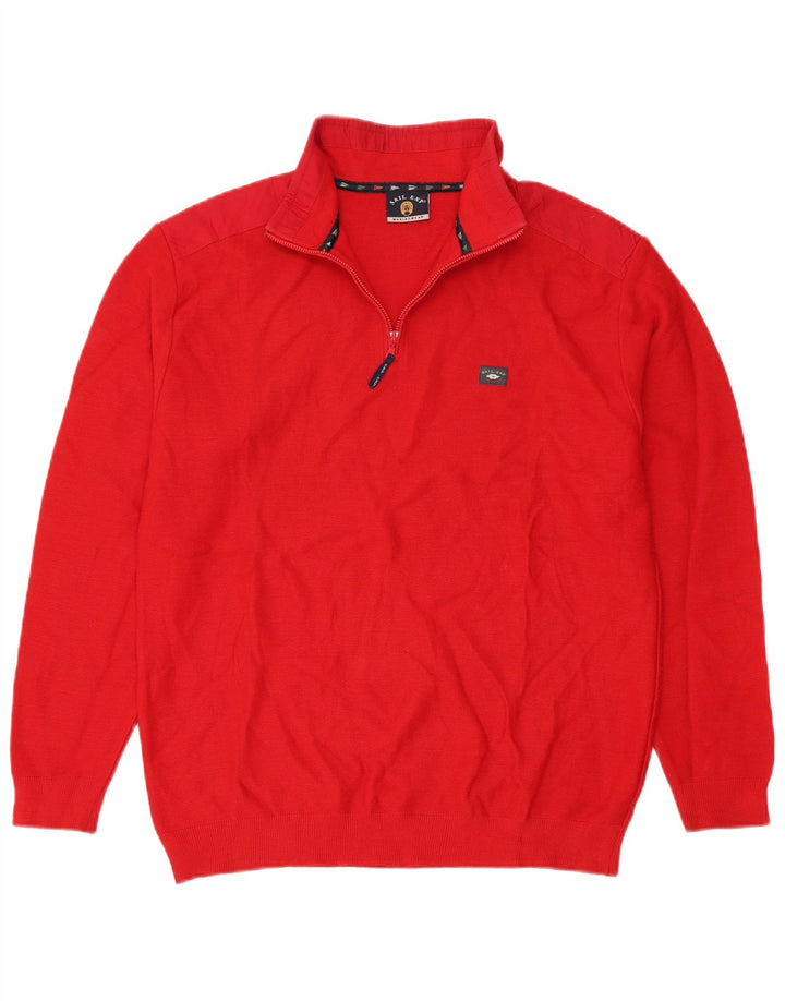 Maglione da uomo con zip e collo Sail Exp IT 54 XL in lana rossa