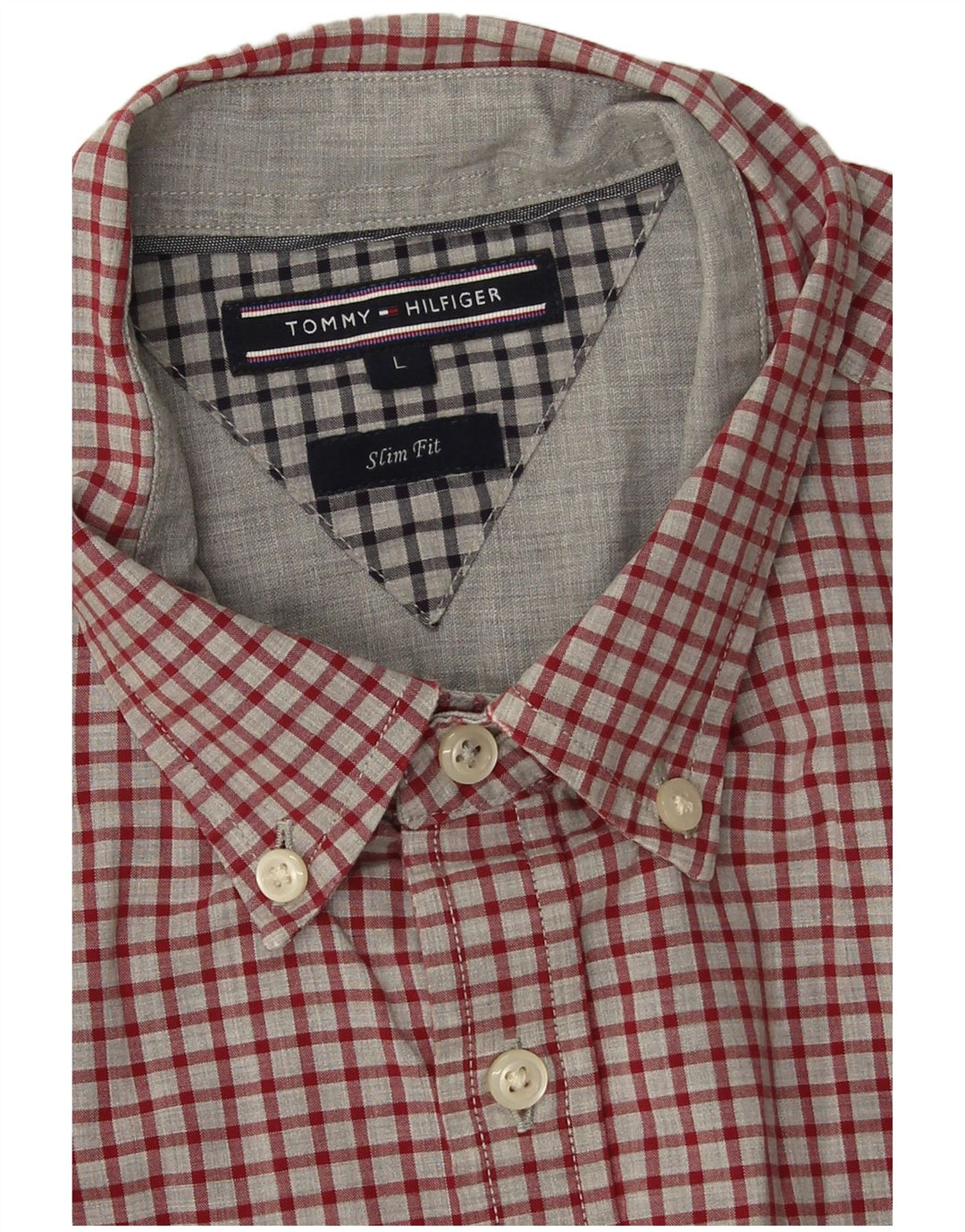 Camicia slim fit da uomo Tommy Hilfiger, cotone a quadri rossi grandi