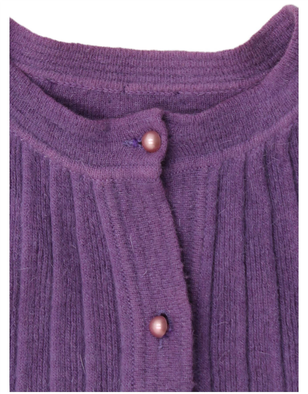 Maglione cardigan da donna VINTAGE UK 14 viola medio