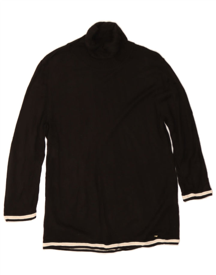 TOMMY HILFIGER Womens Roll Neck Jumper Sweater UK 12 Medium Black Vintage Tommy Hilfiger and Second-Hand Tommy Hilfiger from Messina Hembry 
