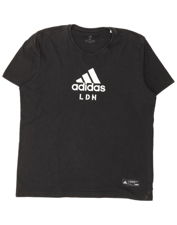 T-shirt grafica da uomo Adidas Top XL in cotone nero