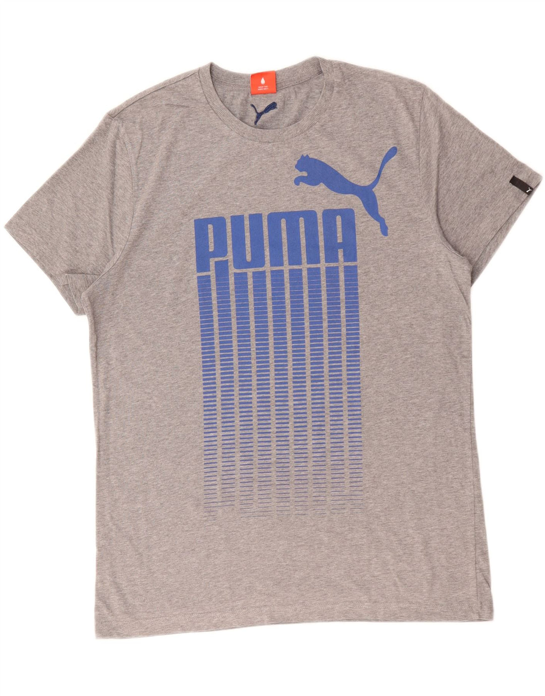 T-shirt grafica da uomo Puma grande in cotone grigio