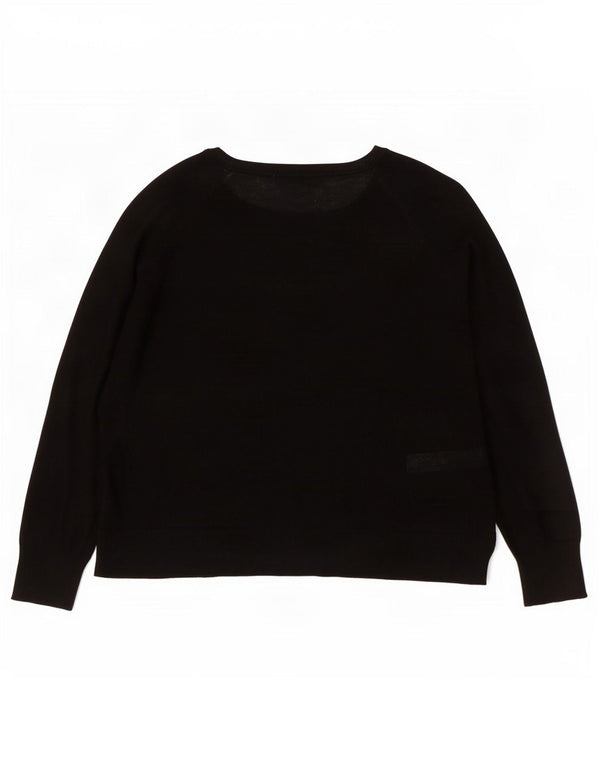 Maglione Zara da donna con scollo a barca UK 14 viscosa nera media