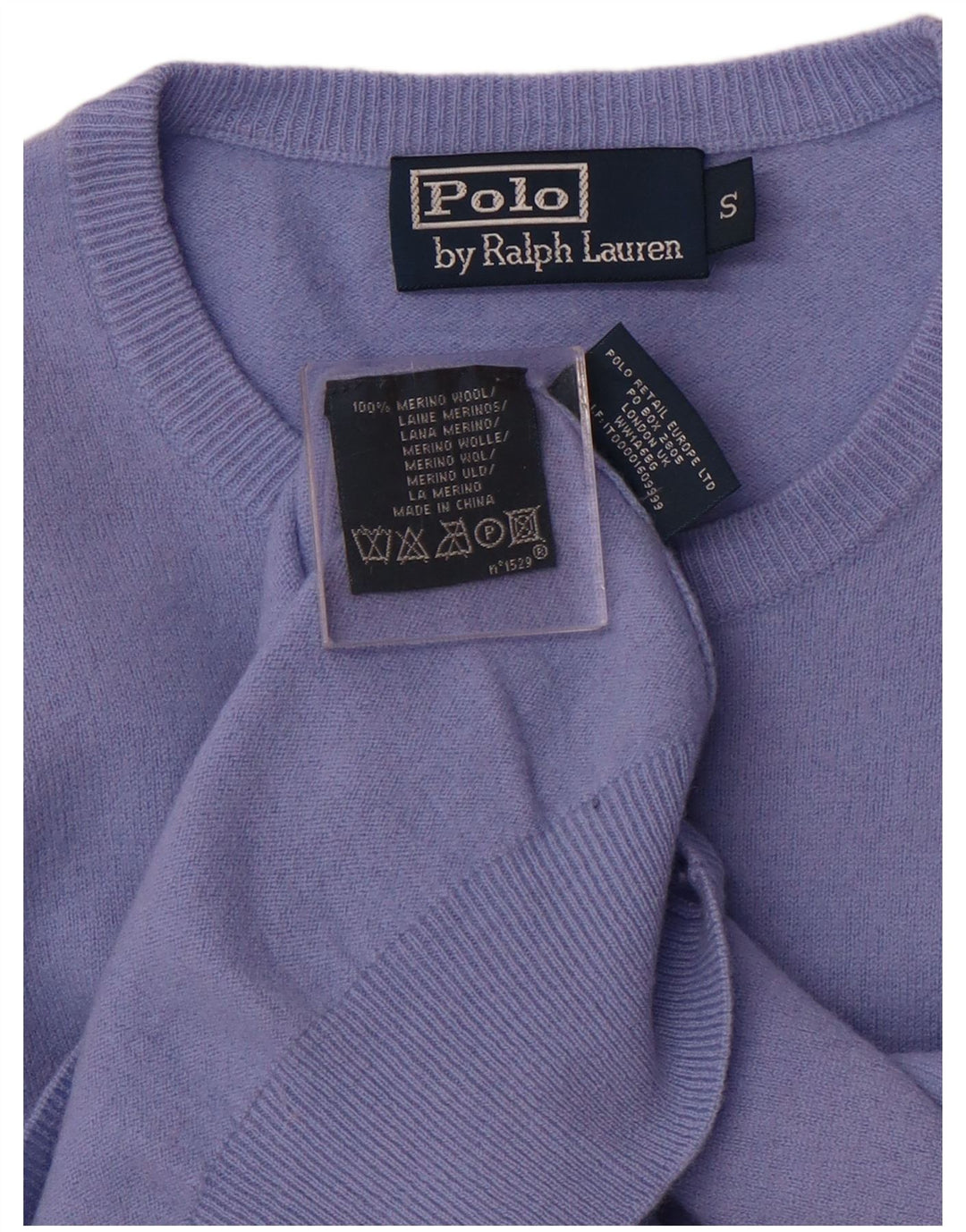 POLO RALPH LAUREN Maglione da uomo girocollo piccolo in lana merino viola
