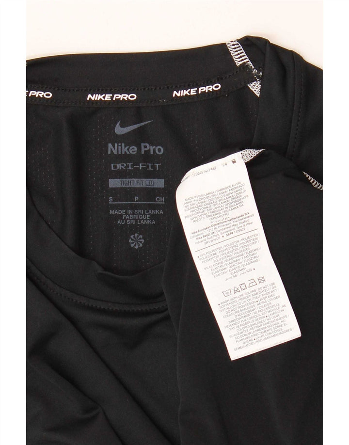 Top Nike da uomo con vestibilità attillata grafica a maniche lunghe, piccola, in poliestere nero