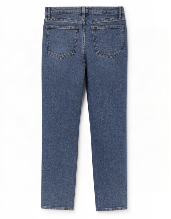 Jeans dritti corti da donna Topshop W26 L24 cotone blu