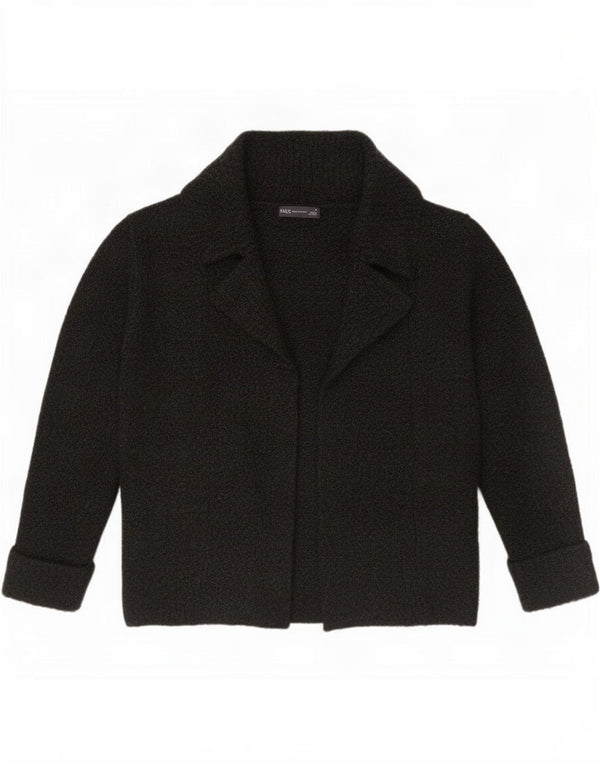 Maglione cardigan aperto da donna Marks & Spencer UK 12 acrilico nero medio