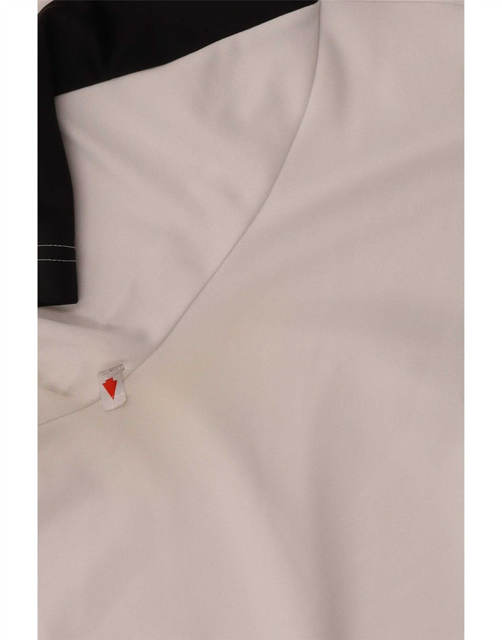 Polo Adidas da uomo grande in poliestere color block bianco