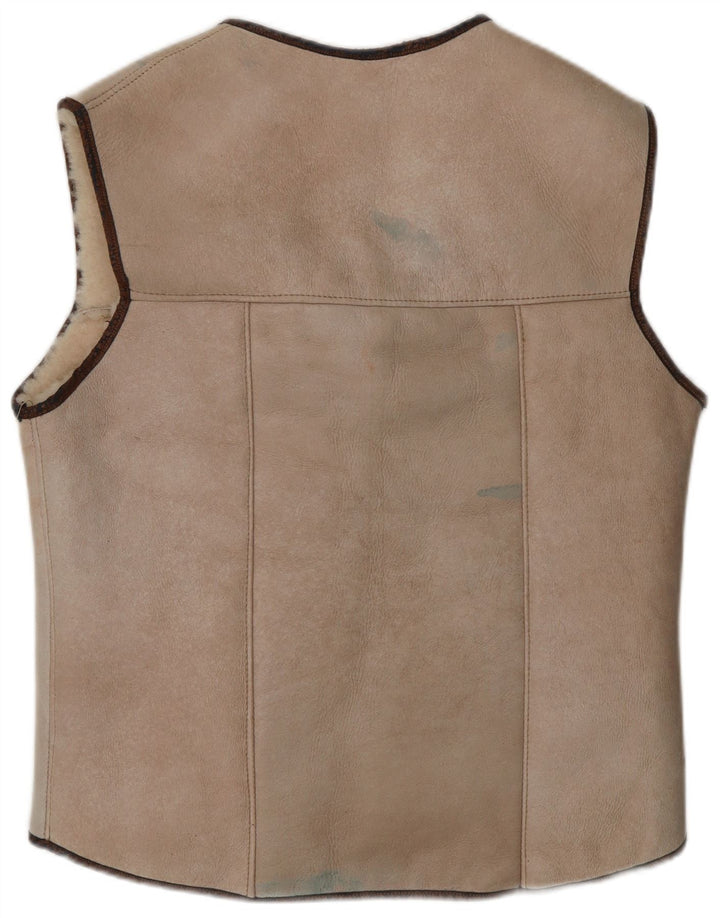Gilet Sherpa da donna VINTAGE UK 14 Beige medio