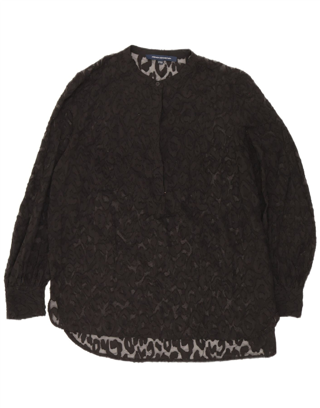 Top tunica trasparente da donna French Connection UK 12 medio nero