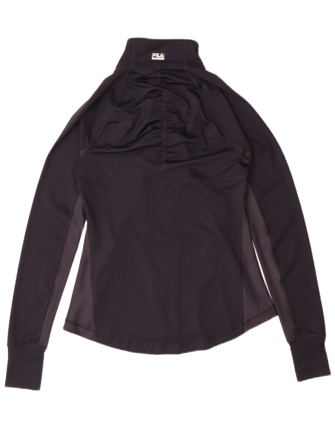 FILA Womens Tracksuit Top Jacket UK 6 XS Black Colourblock Polyester