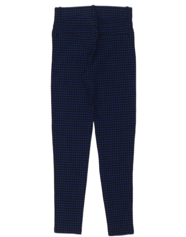 Pantaloni casual skinny da donna Zara piccoli W26 L28 a quadretti blu