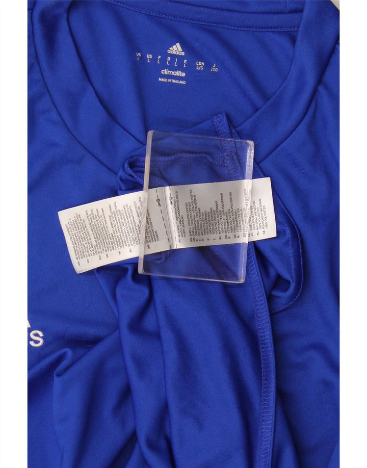 T-shirt Adidas Climalite da uomo, grande, in poliestere blu